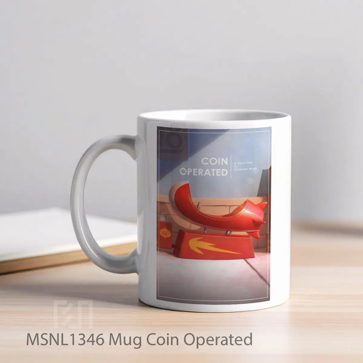 Mug Coin Operated Gelas Keramik Tema Film MSNL1346 - Tampak Kiri