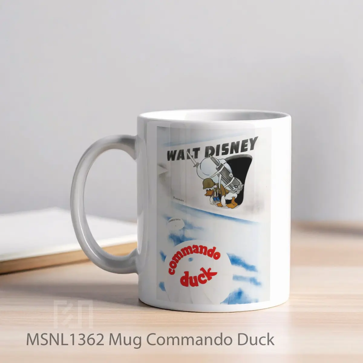 Mug Commando Duck Gelas Keramik Tema Film MSNL1362 - Tampak Kiri