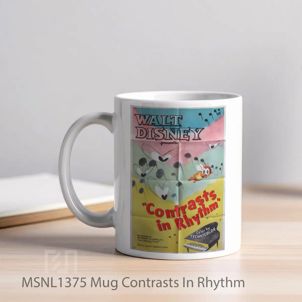 Mug Contrasts In Rhythm Gelas Keramik Tema Film MSNL1375 - Tampak Kiri