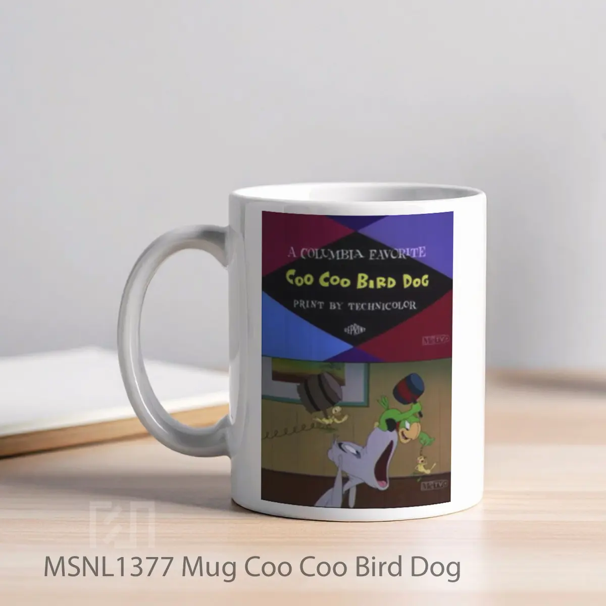 Mug Coo Coo Bird Dog Gelas Keramik Tema Film MSNL1377 - Tampak Kiri