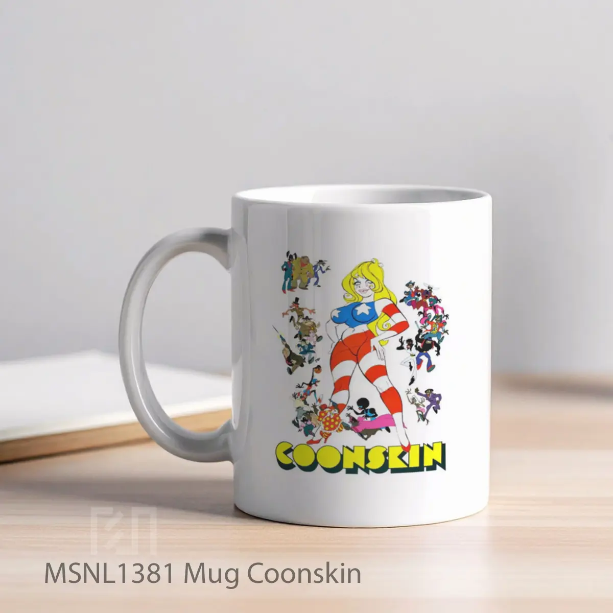 Mug Coonskin Gelas Keramik Tema Film MSNL1381 - Tampak Kiri