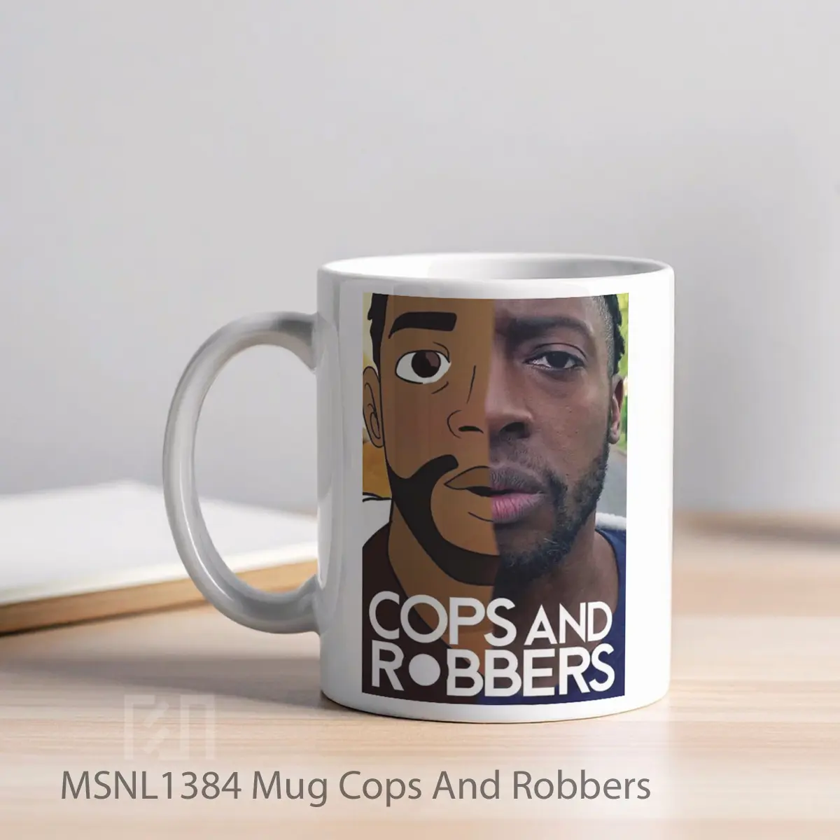 Mug Cops And Robbers Gelas Keramik Tema Film MSNL1384 - Tampak Kiri
