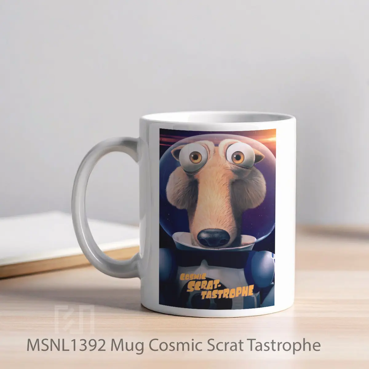 Mug Cosmic Scrat Tastrophe Gelas Keramik Tema Film MSNL1392 - Tampak Kiri