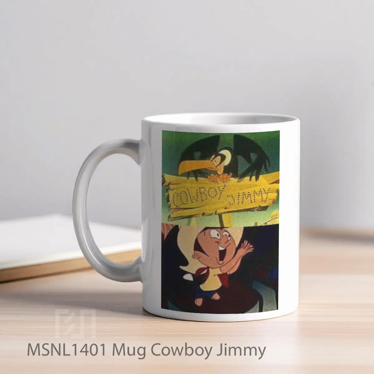Mug Cowboy Jimmy Gelas Keramik Tema Film MSNL1401 - Tampak Kiri