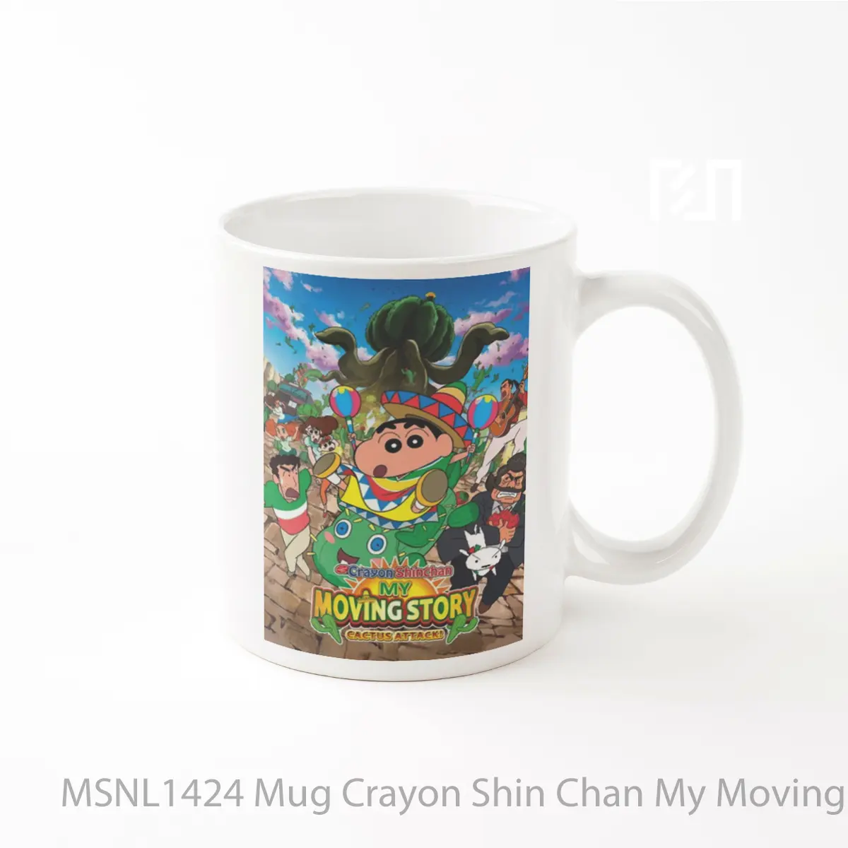 Mug Crayon Shin Chan My Moving Story Cactus Large Attack Gelas Keramik Tema Film MSNL1424