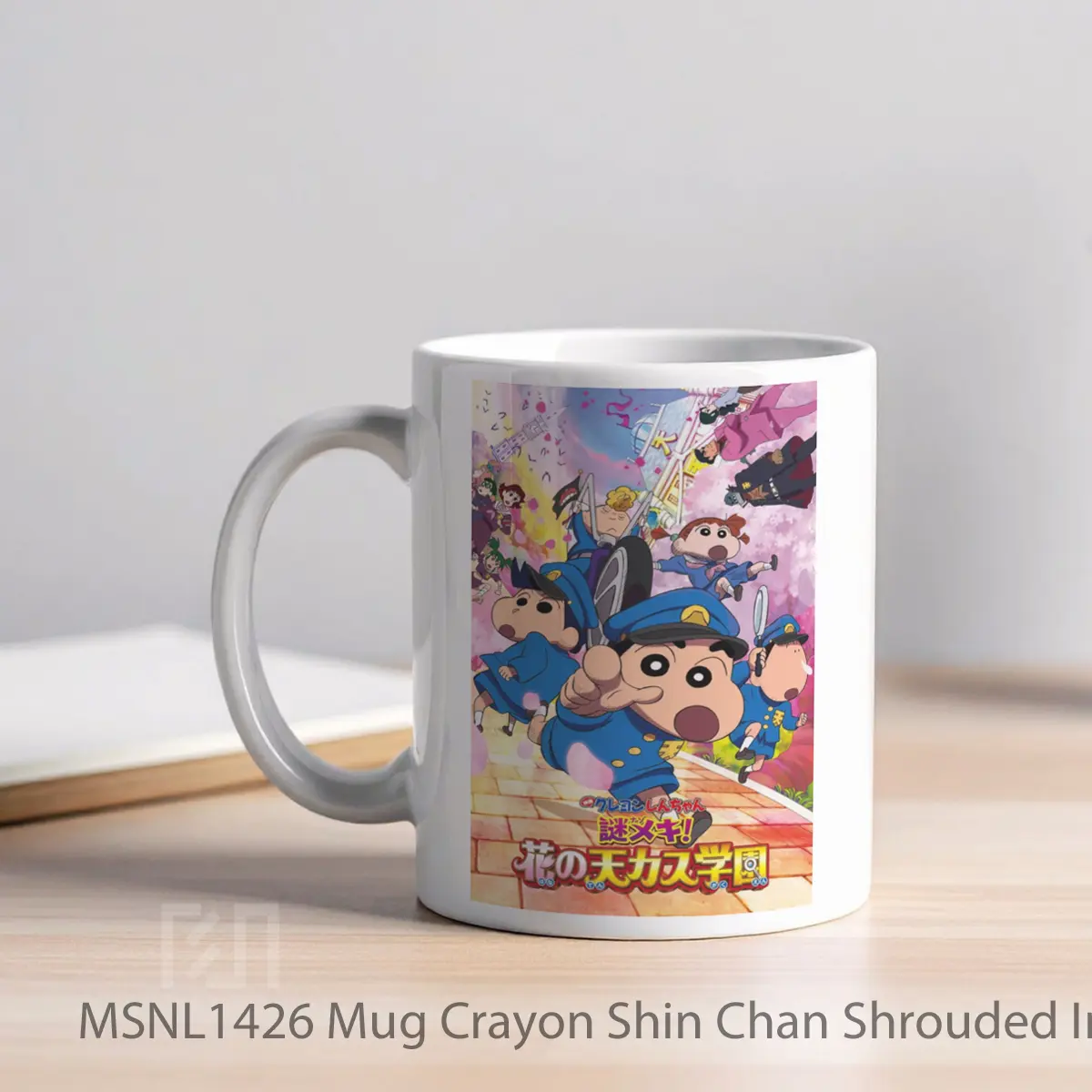 Mug Crayon Shin Chan Shrouded In Mystery The Flowers Of Tenkazu Academy Gelas Keramik Tema Film MSNL1426 - Tampak Kiri