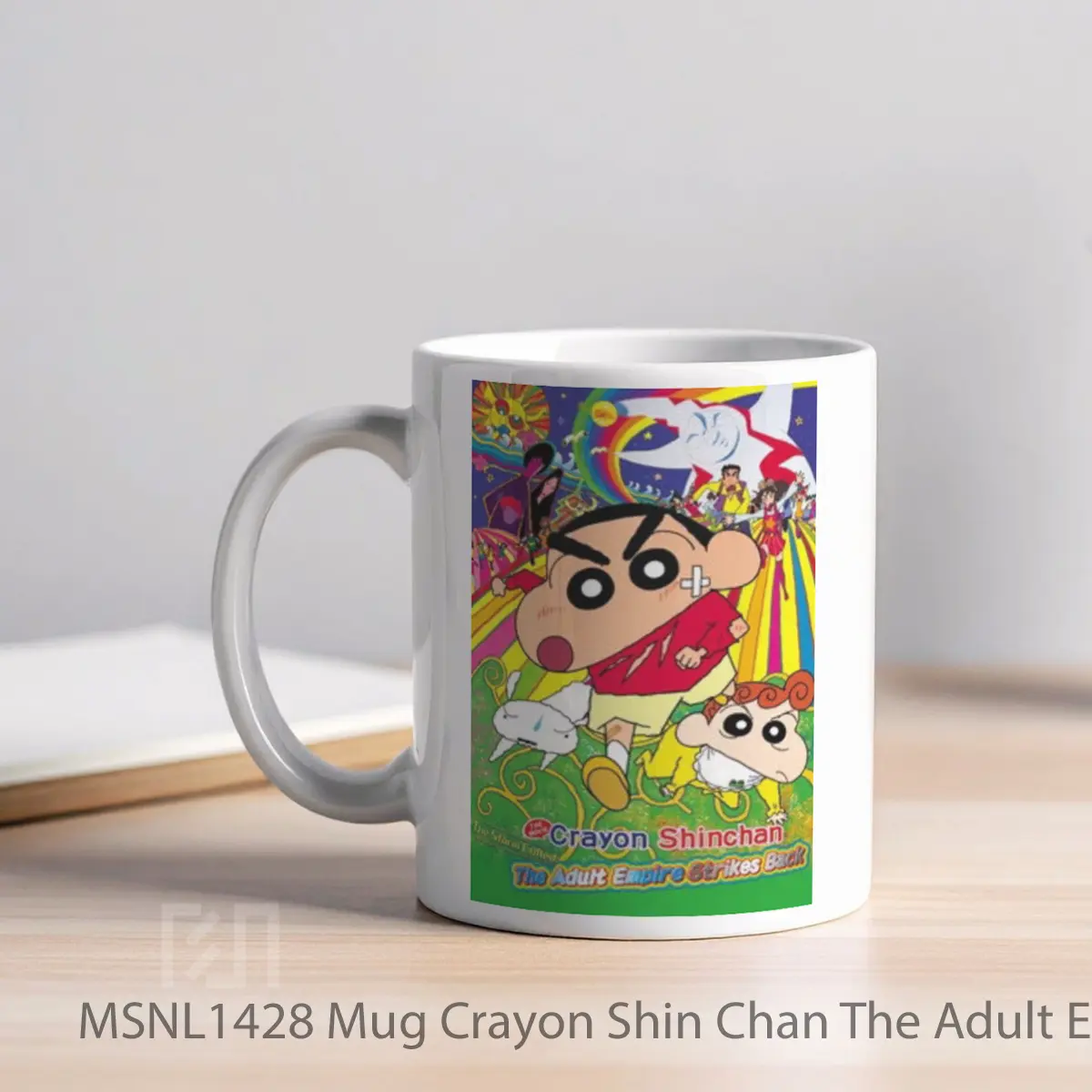 Mug Crayon Shin Chan The Adult Empire Strikes Back Gelas Keramik Tema Film MSNL1428 - Tampak Kiri