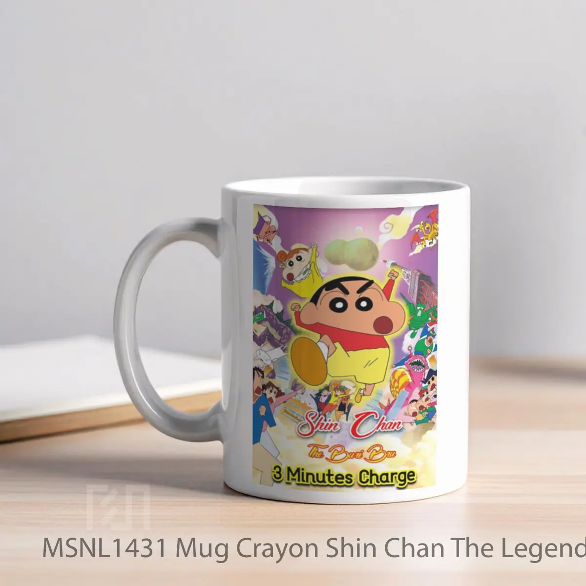Mug Crayon Shin Chan The Legend Called Buri Buri 3 Minutes Charge Gelas Keramik Tema Film MSNL1431 - Tampak Kiri