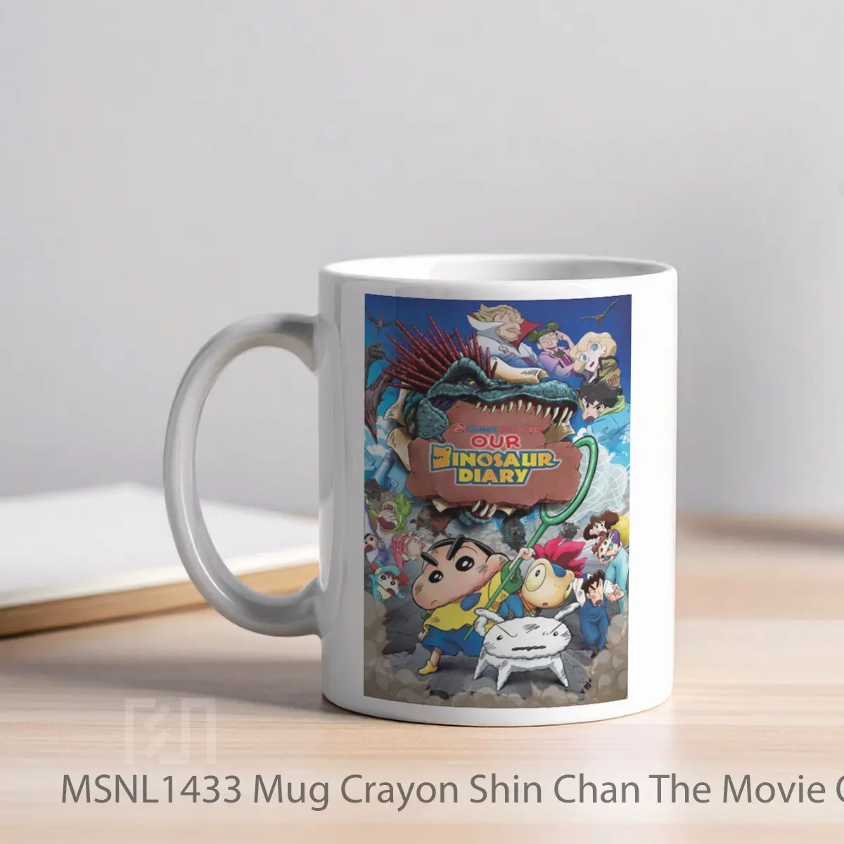 Mug Crayon Shin Chan The Movie Our Dinosaur Diary Gelas Keramik Tema Film MSNL1433 - Tampak Kiri