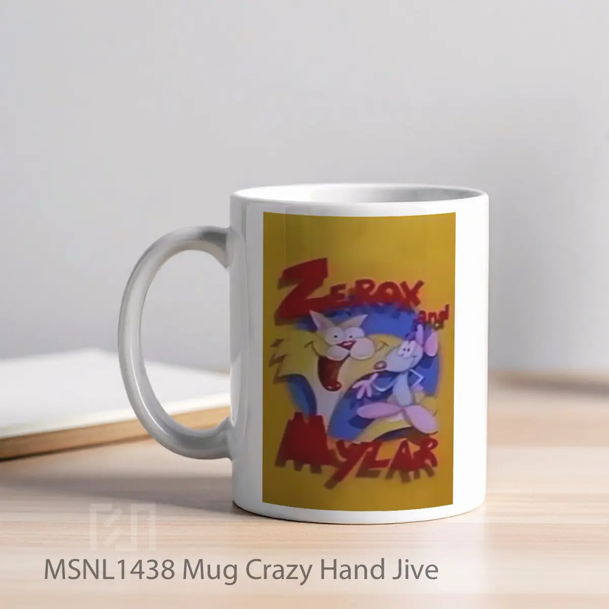 Mug Crazy Hand Jive Gelas Keramik Tema Film MSNL1438 - Tampak Kiri