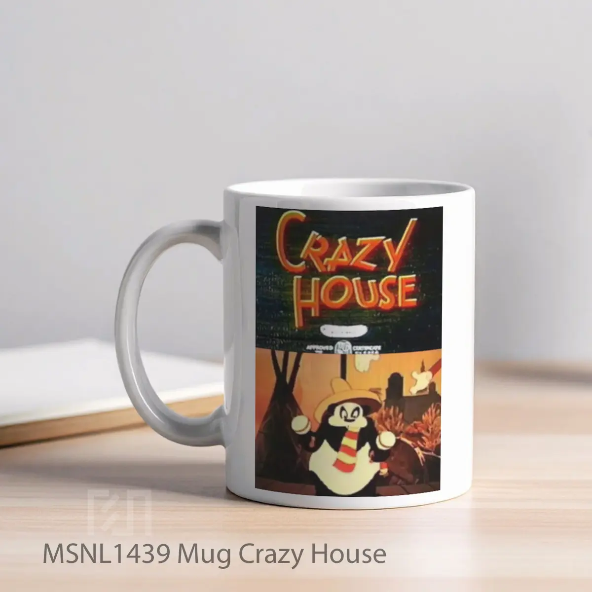Mug Crazy House Gelas Keramik Tema Film MSNL1439 - Tampak Kiri