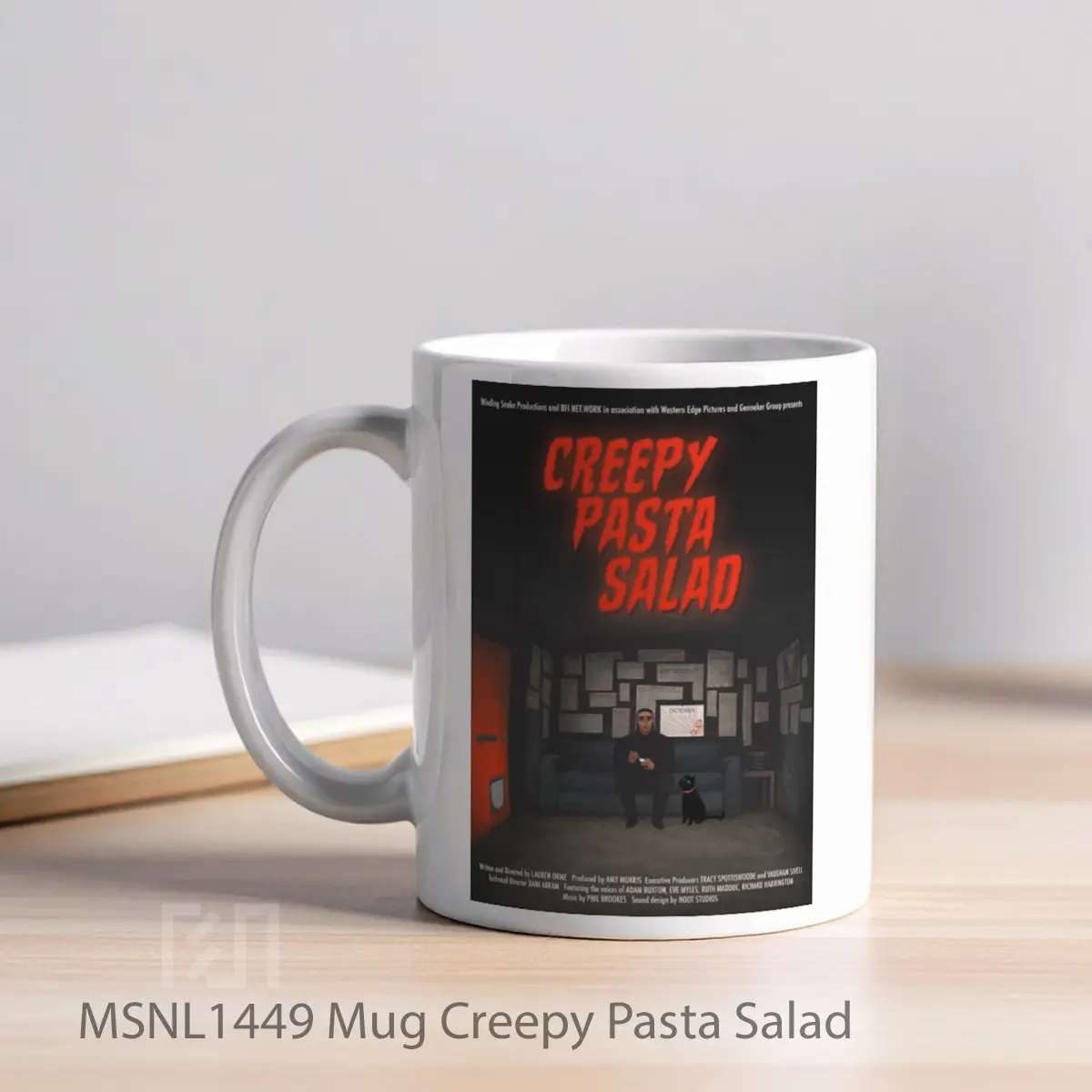 Mug Creepy Pasta Salad Gelas Keramik Tema Film MSNL1449 - Tampak Kiri