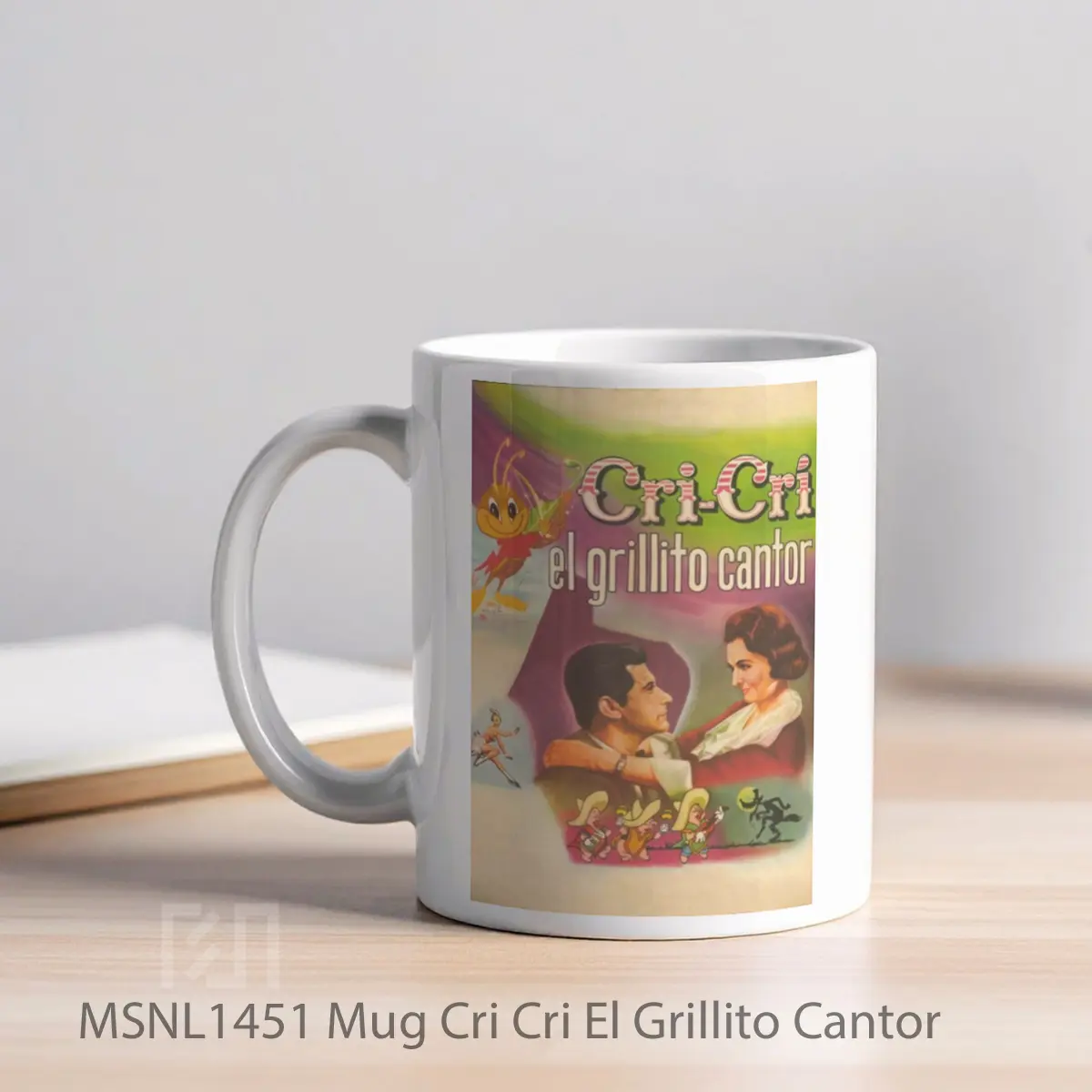 Mug Cri Cri El Grillito Cantor Gelas Keramik Tema Film MSNL1451 - Tampak Kiri