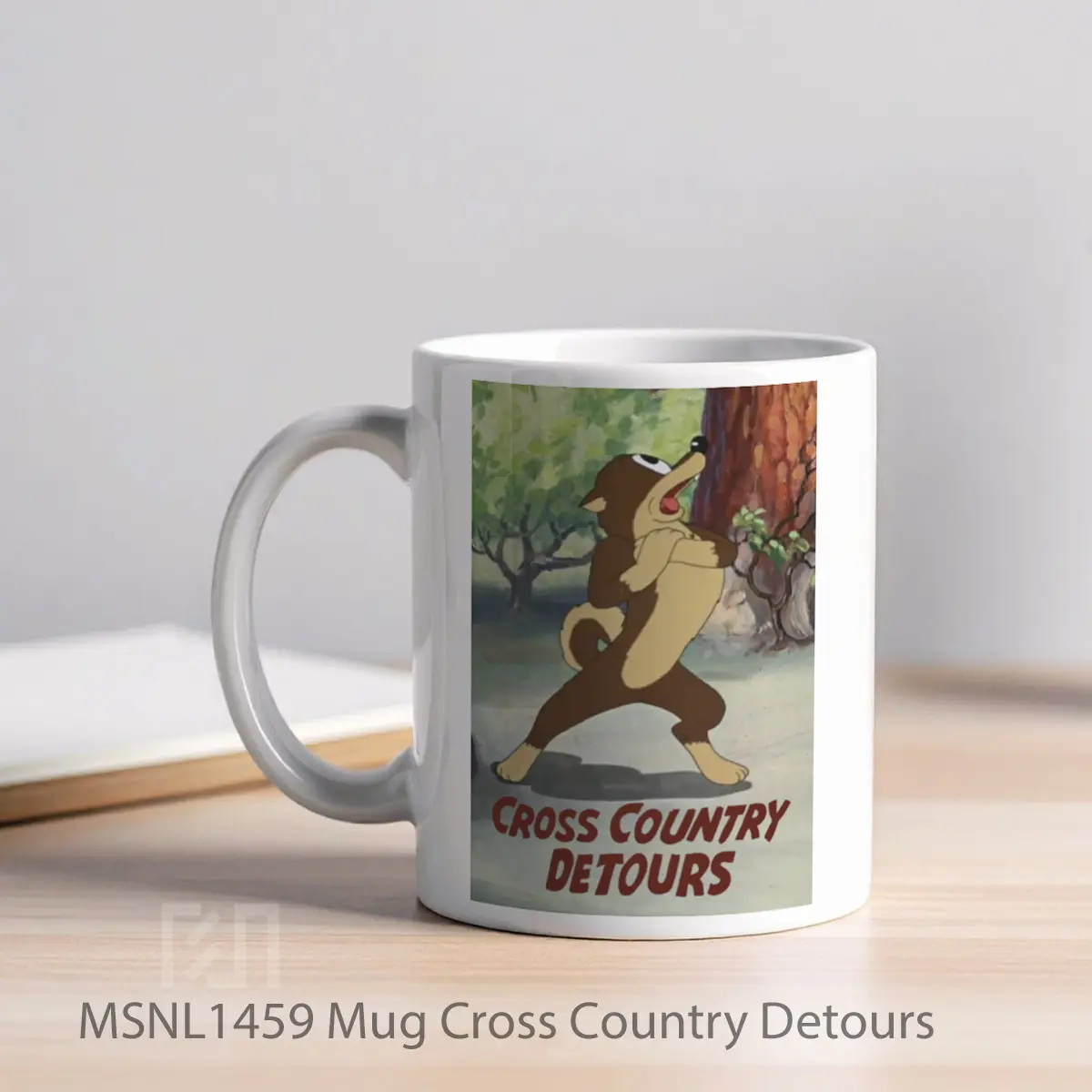 Mug Cross Country Detours Gelas Keramik Tema Film MSNL1459 - Tampak Kiri