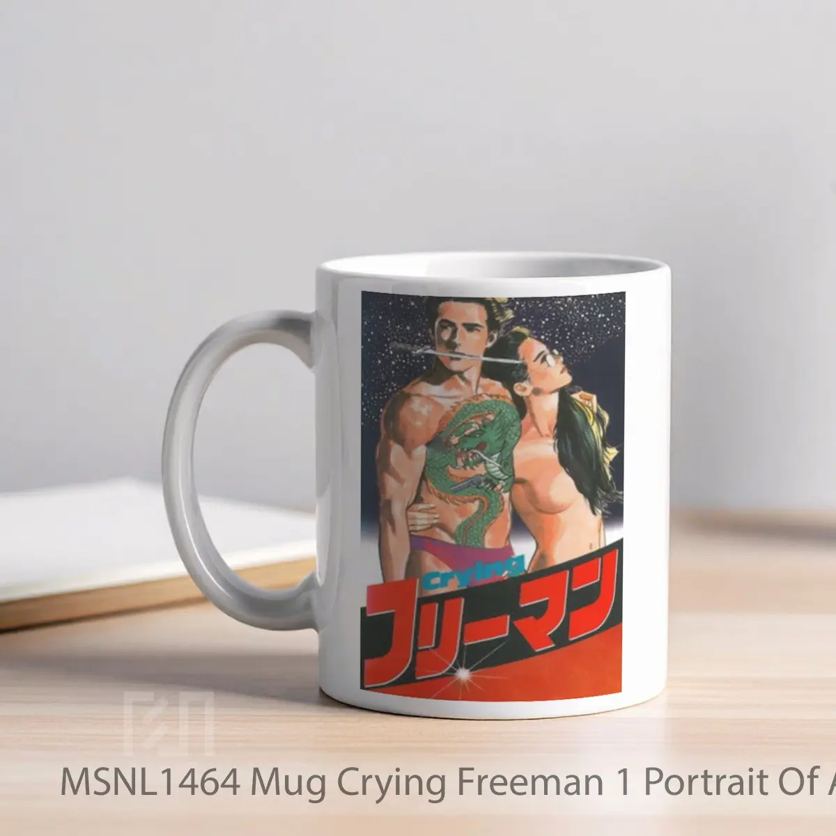 Mug Crying Freeman 1 Portrait Of A Killer Gelas Keramik Tema Film MSNL1464 - Tampak Kiri