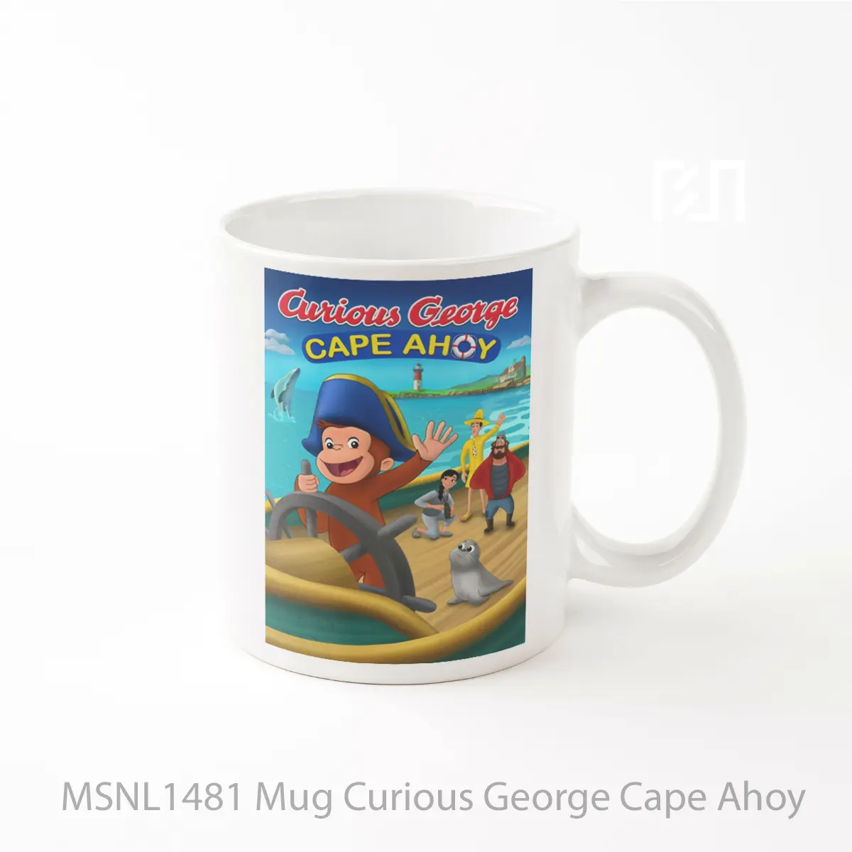 Mug Curious George Cape Ahoy Gelas Keramik Tema Film MSNL1481