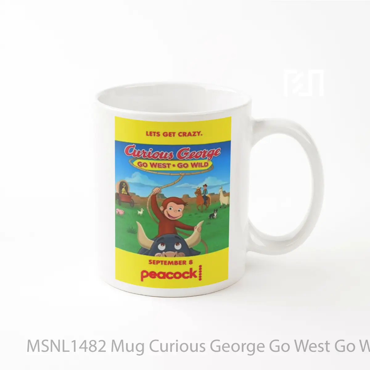 Mug Curious George Go West Go Wild Gelas Keramik Tema Film MSNL1482