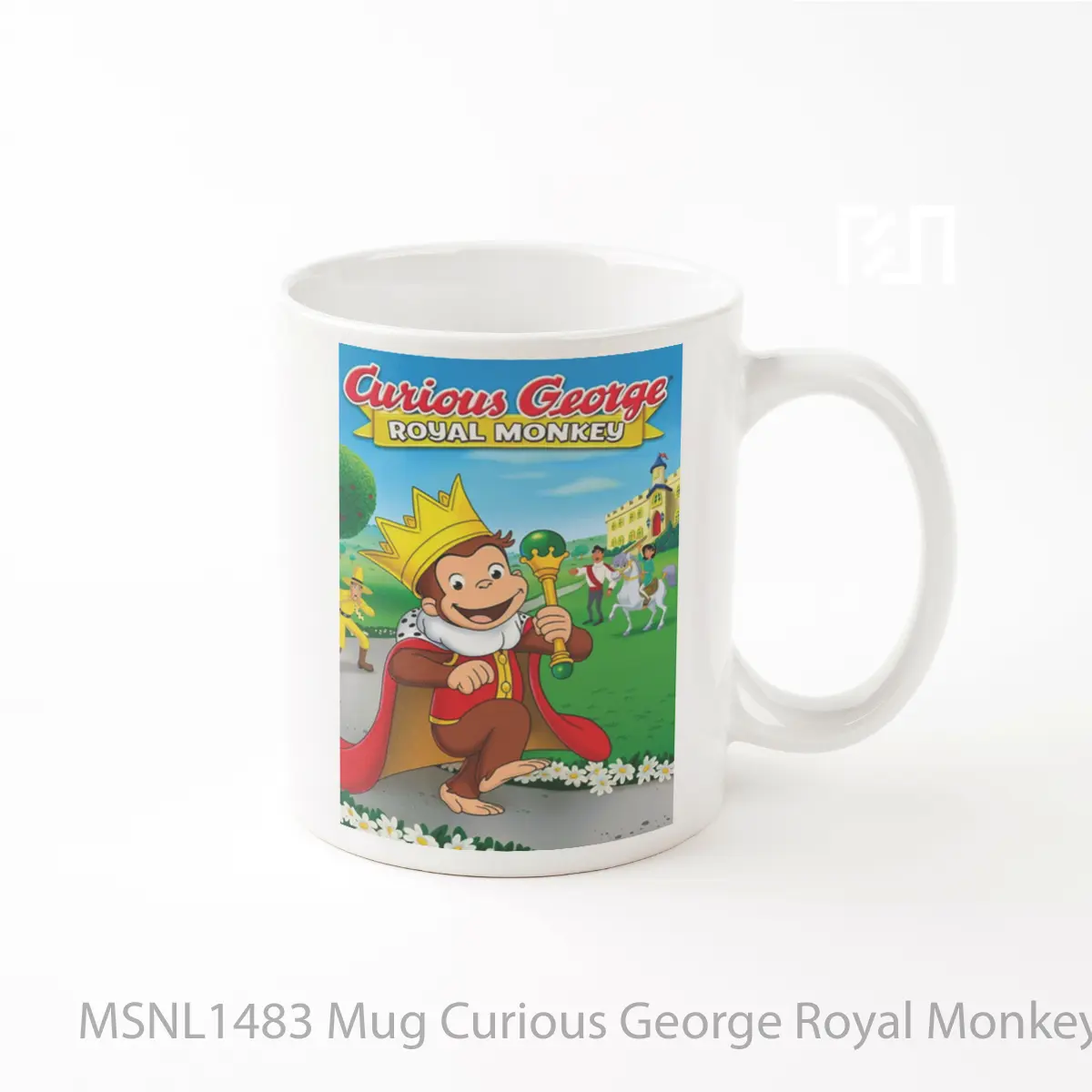 Mug Curious George Royal Monkey Gelas Keramik Tema Film MSNL1483