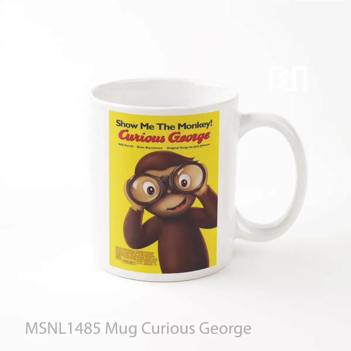 Mug Curious George Gelas Keramik Tema Film MSNL1485