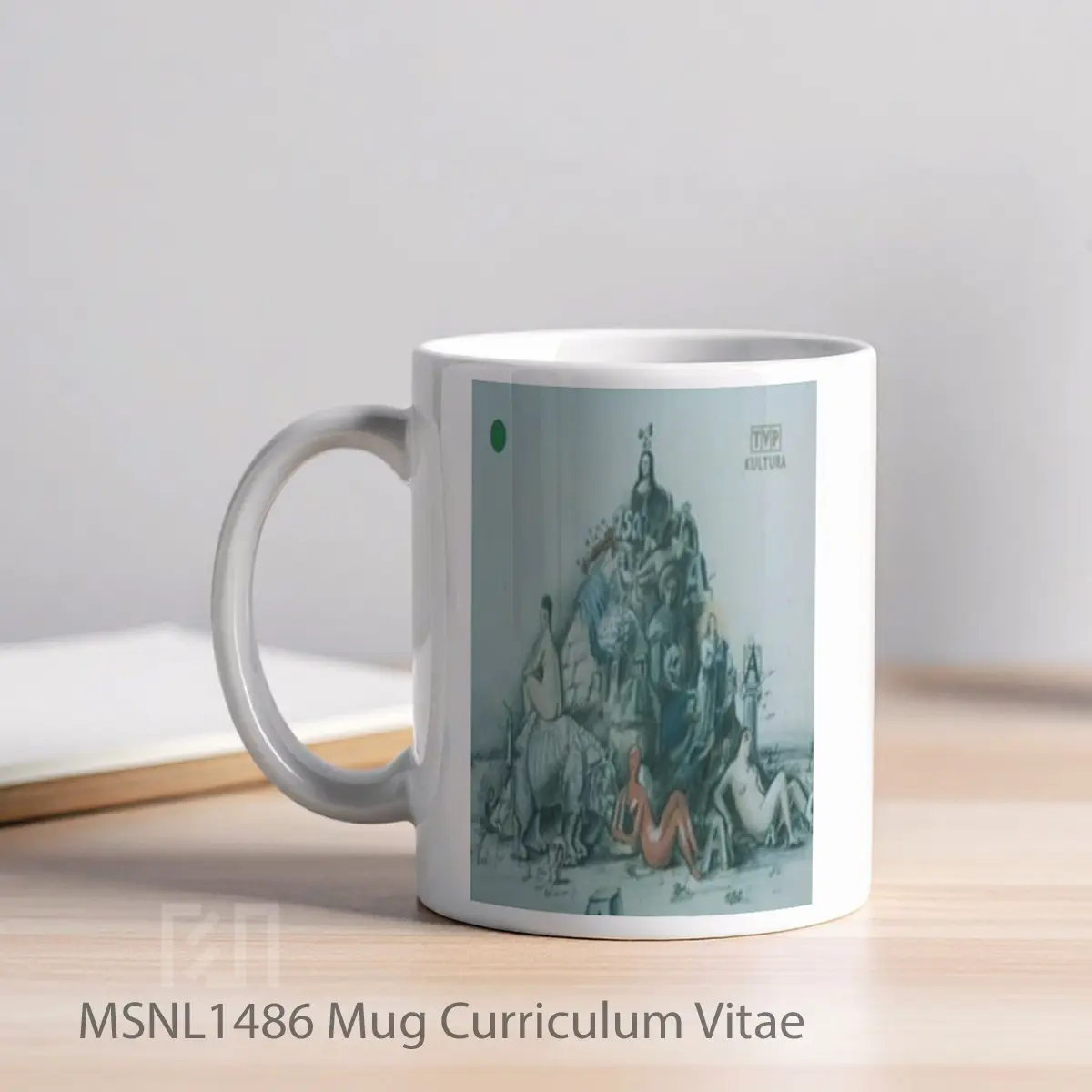 Mug Curriculum Vitae Gelas Keramik Tema Film MSNL1486 - Tampak Kiri