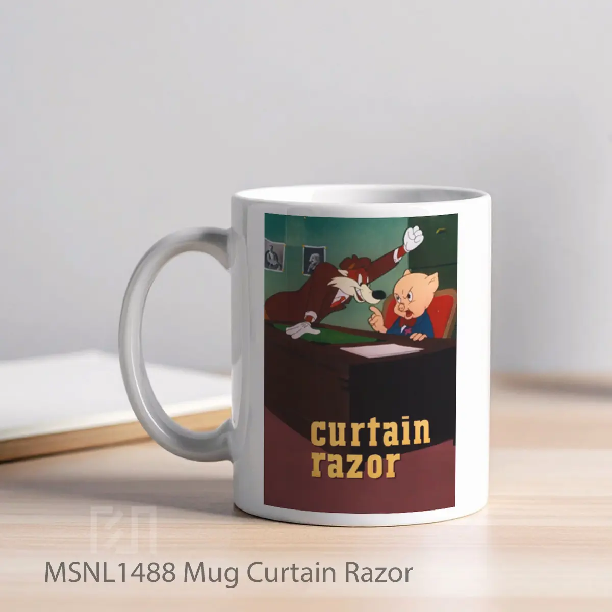 Mug Curtain Razor Gelas Keramik Tema Film MSNL1488 - Tampak Kiri