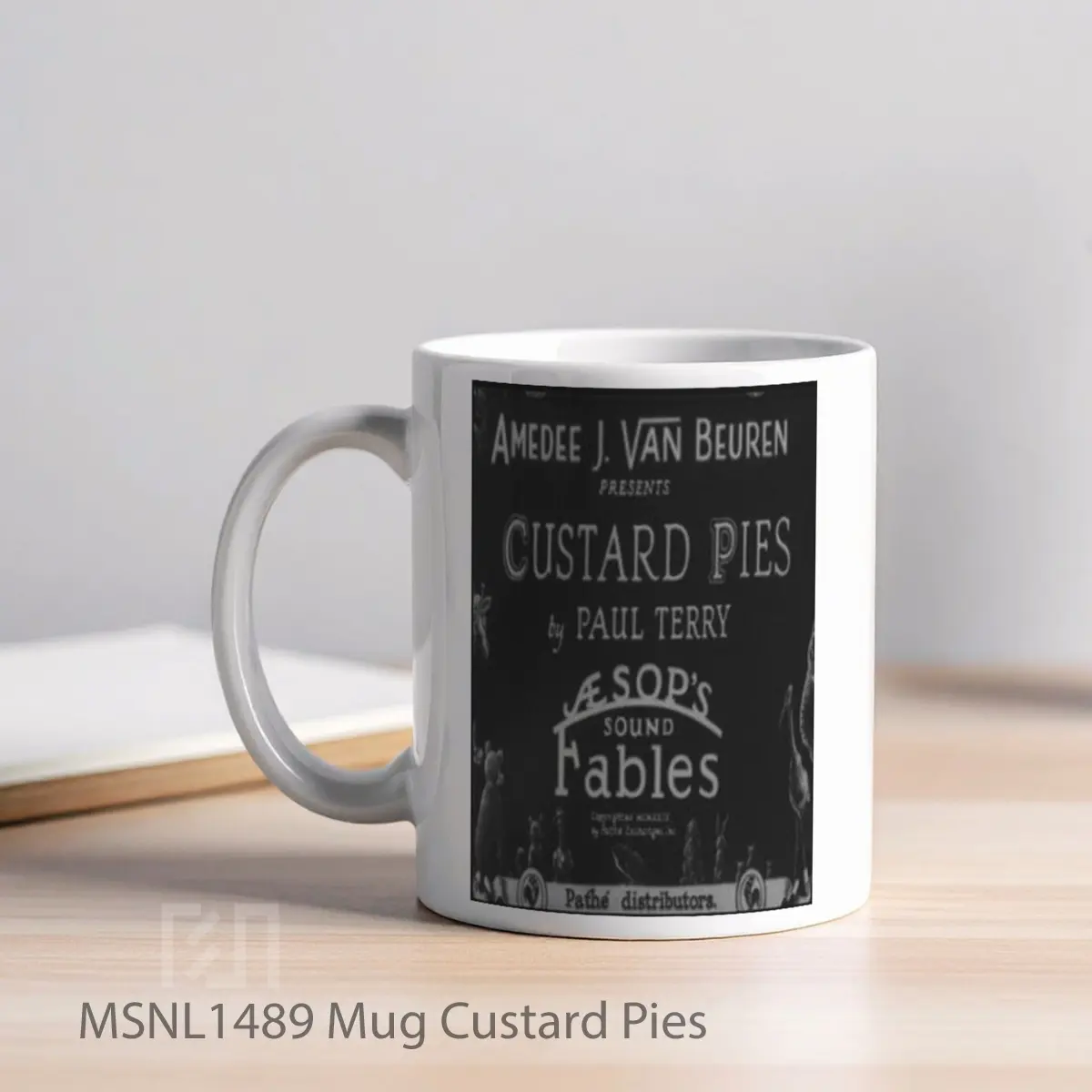 Mug Custard Pies Gelas Keramik Tema Film MSNL1489 - Tampak Kiri