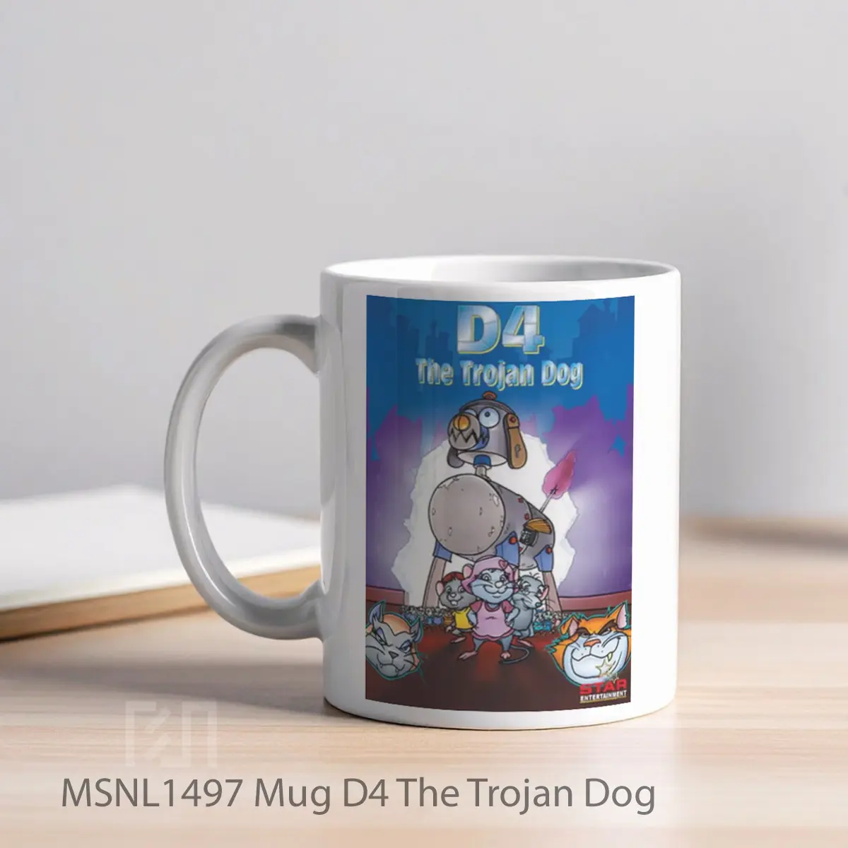 Mug D4 The Trojan Dog Gelas Keramik Tema Film MSNL1497 - Tampak Kiri