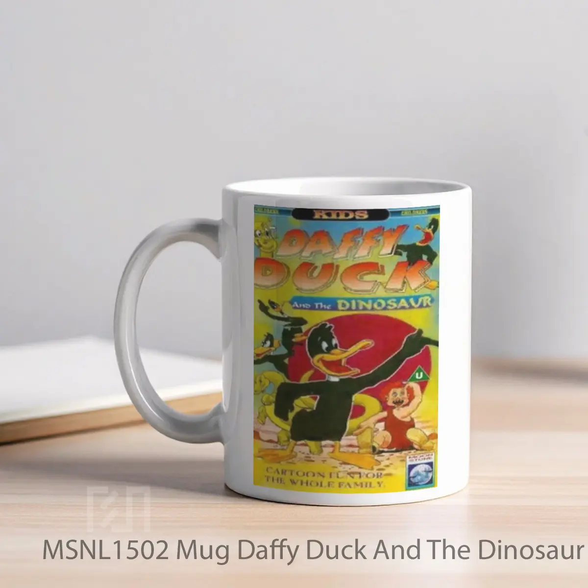 Mug Daffy Duck And The Dinosaur Gelas Keramik Tema Film MSNL1502 - Tampak Kiri