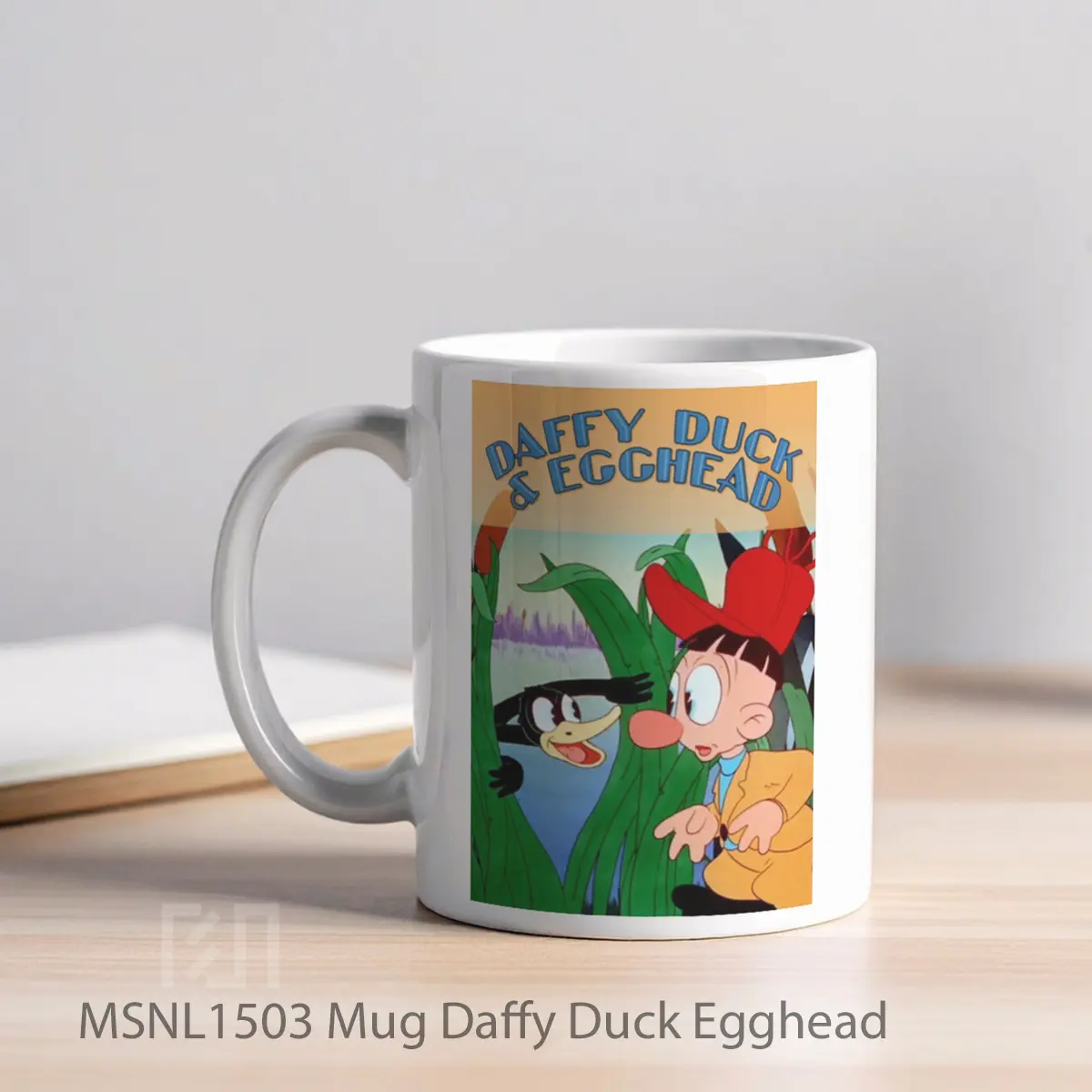 Mug Daffy Duck Egghead Gelas Keramik Tema Film MSNL1503 - Tampak Kiri