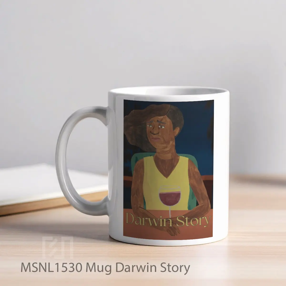 Mug Darwin Story Gelas Keramik Tema Film MSNL1530 - Tampak Kiri