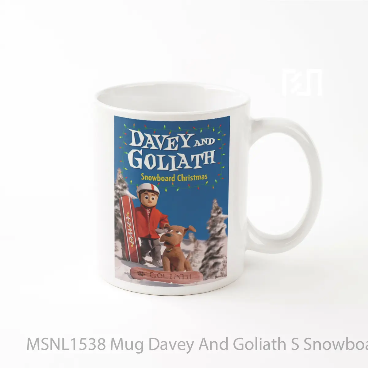 Mug Davey And Goliath S Snowboard Christmas Gelas Keramik Tema Film MSNL1538