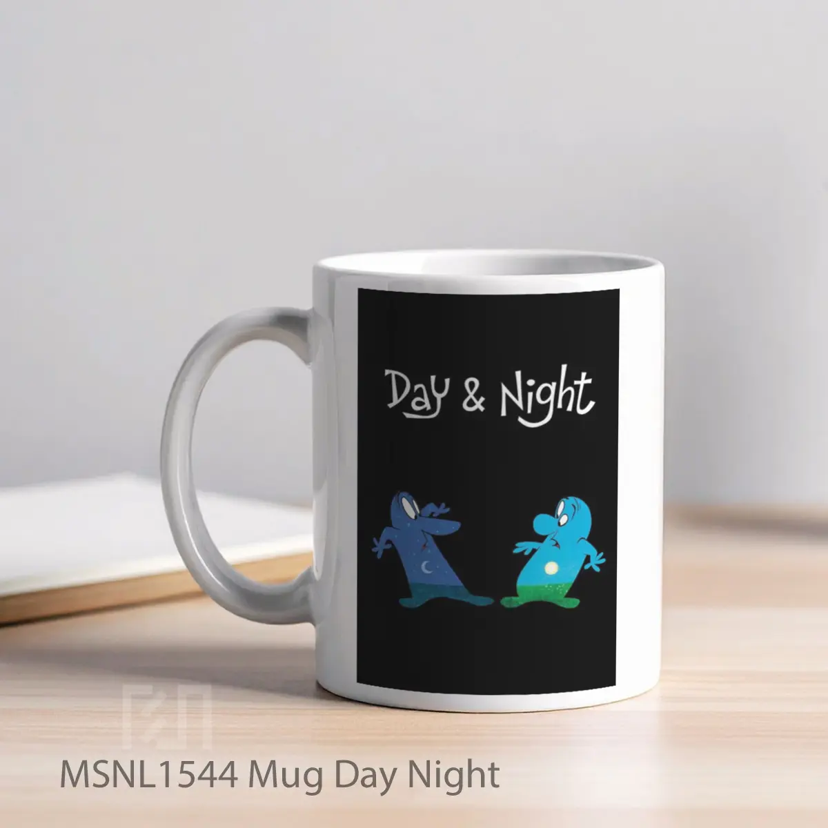 Mug Day Night Gelas Keramik Tema Film MSNL1544 - Tampak Kiri
