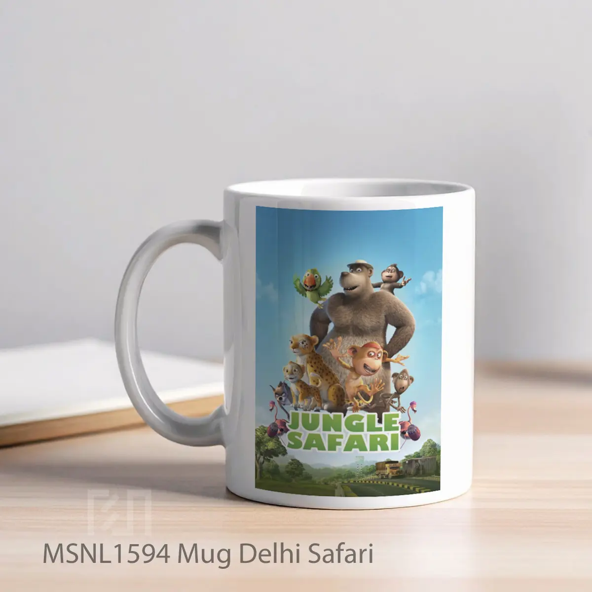 Mug Delhi Safari Gelas Keramik Tema Film MSNL1594 - Tampak Kiri