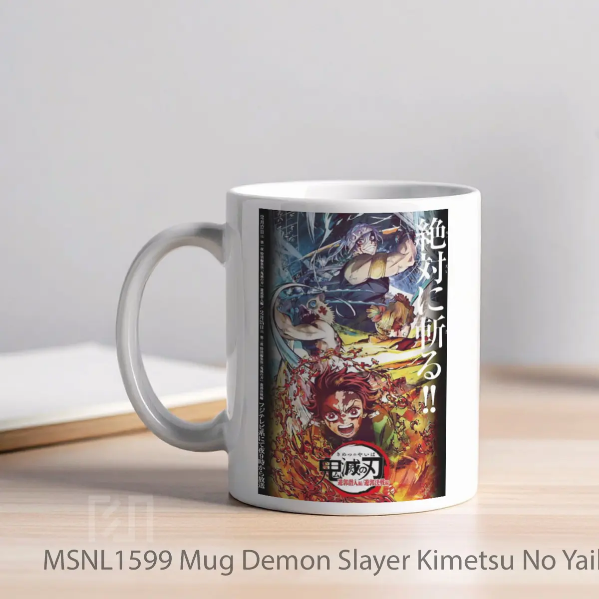 Mug Demon Slayer Kimetsu No Yaiba Entertainment District Infiltration Arc Gelas Keramik Tema Film MSNL1599 - Tampak Kiri