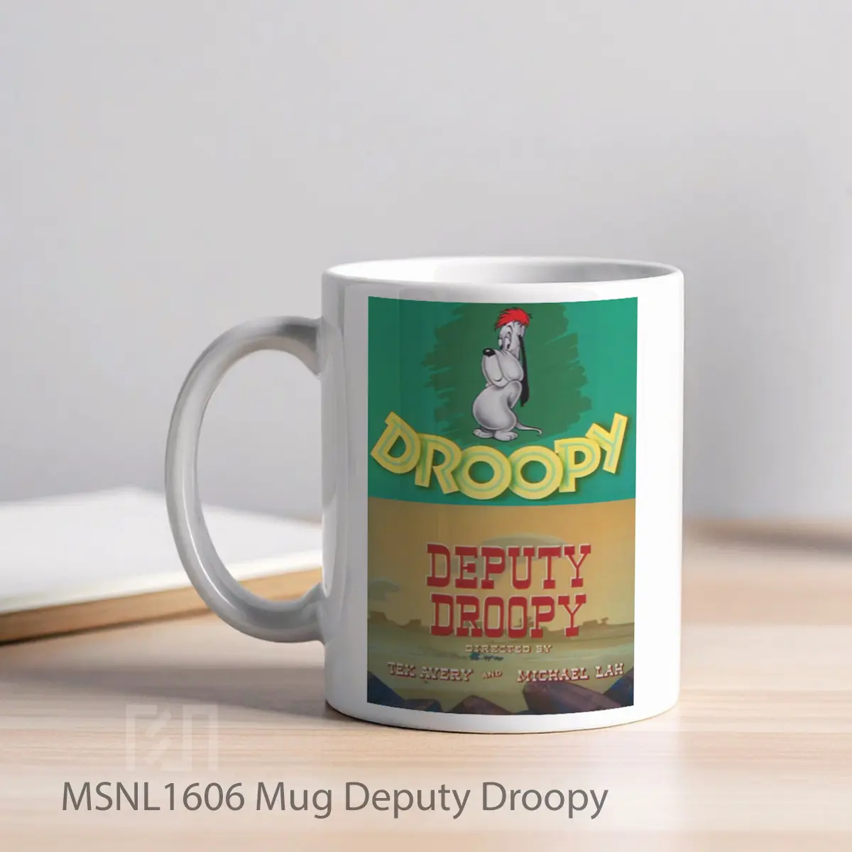 Mug Deputy Droopy Gelas Keramik Tema Film MSNL1606 - Tampak Kiri