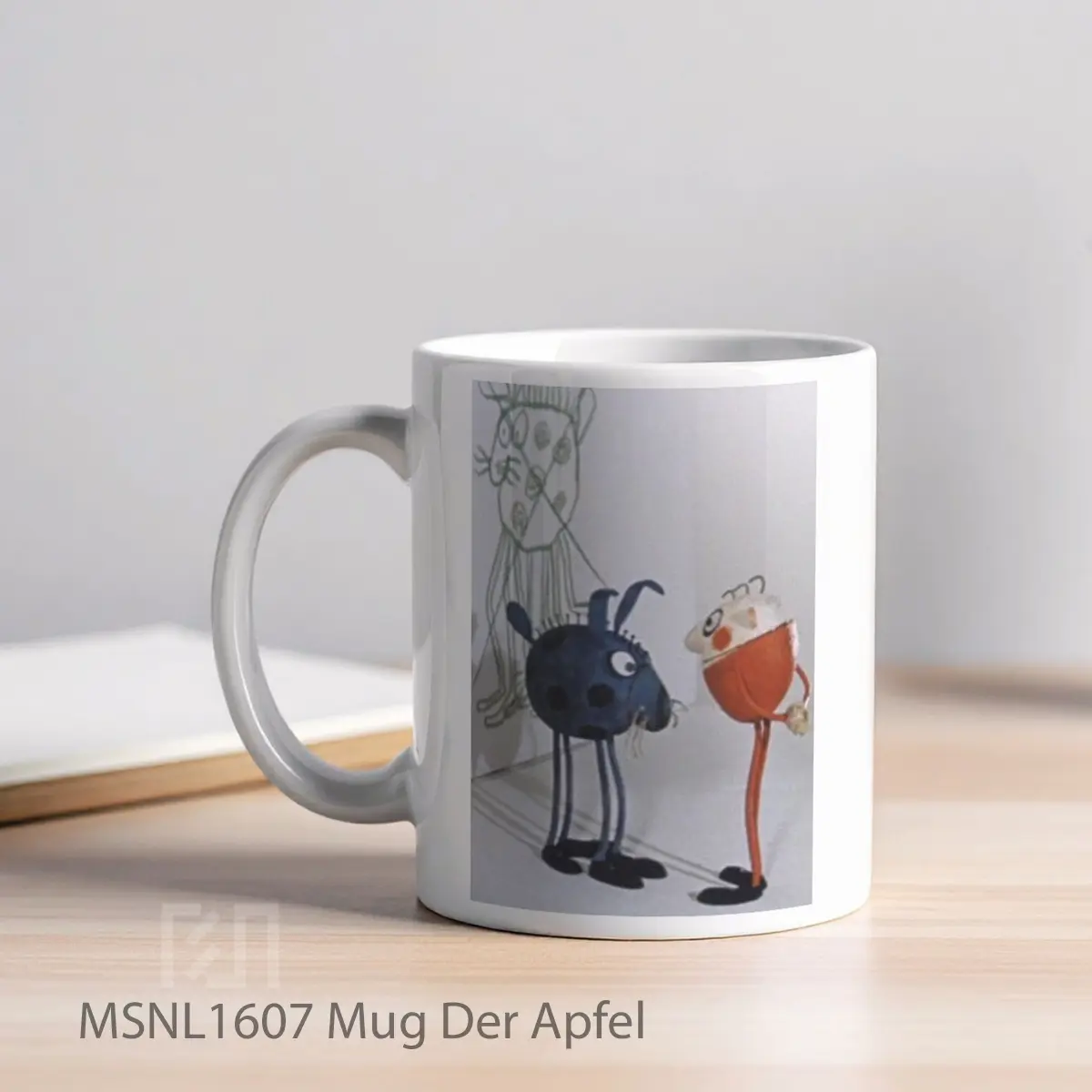 Mug Der Apfel Gelas Keramik Tema Film MSNL1607 - Tampak Kiri