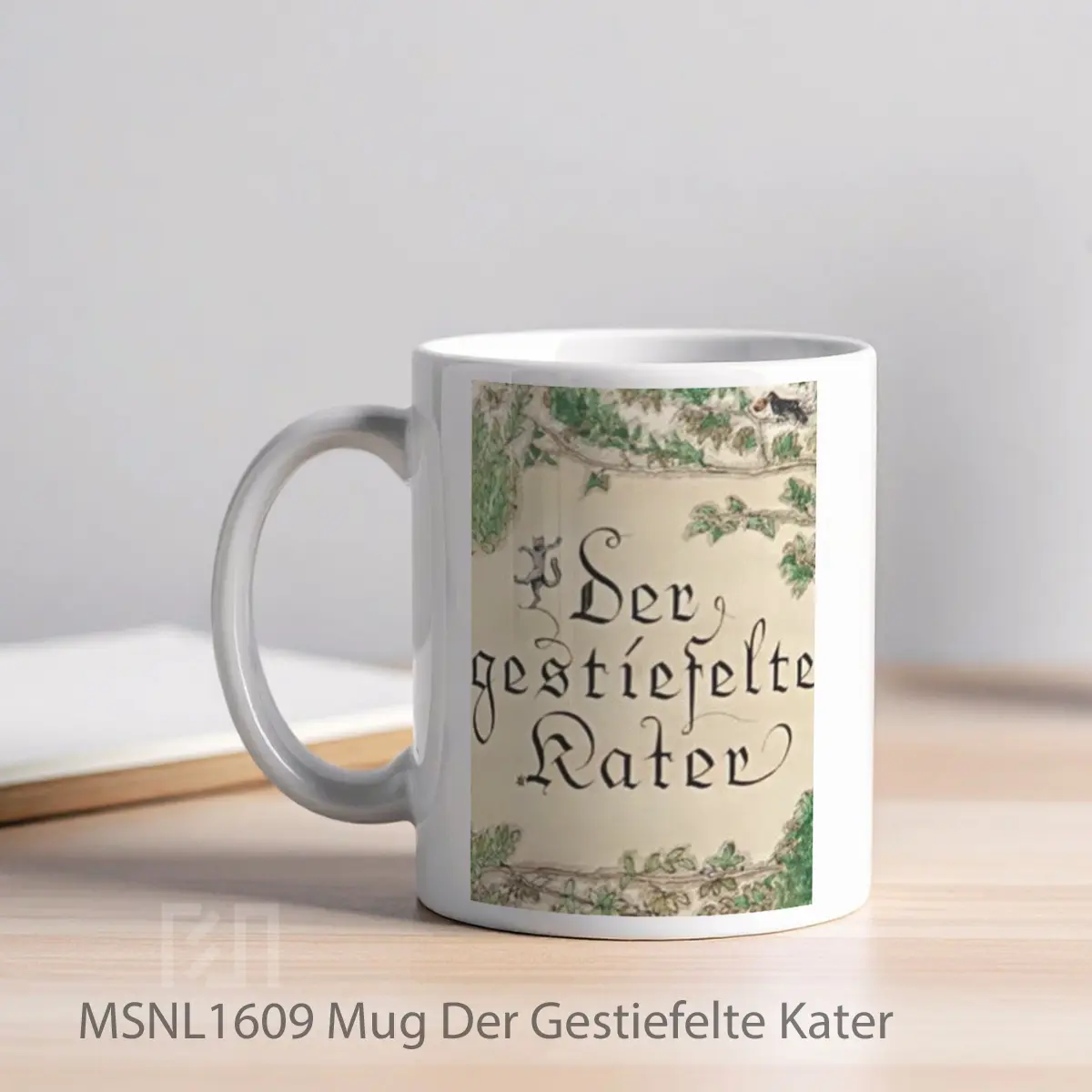 Mug Der Gestiefelte Kater Gelas Keramik Tema Film MSNL1609 - Tampak Kiri