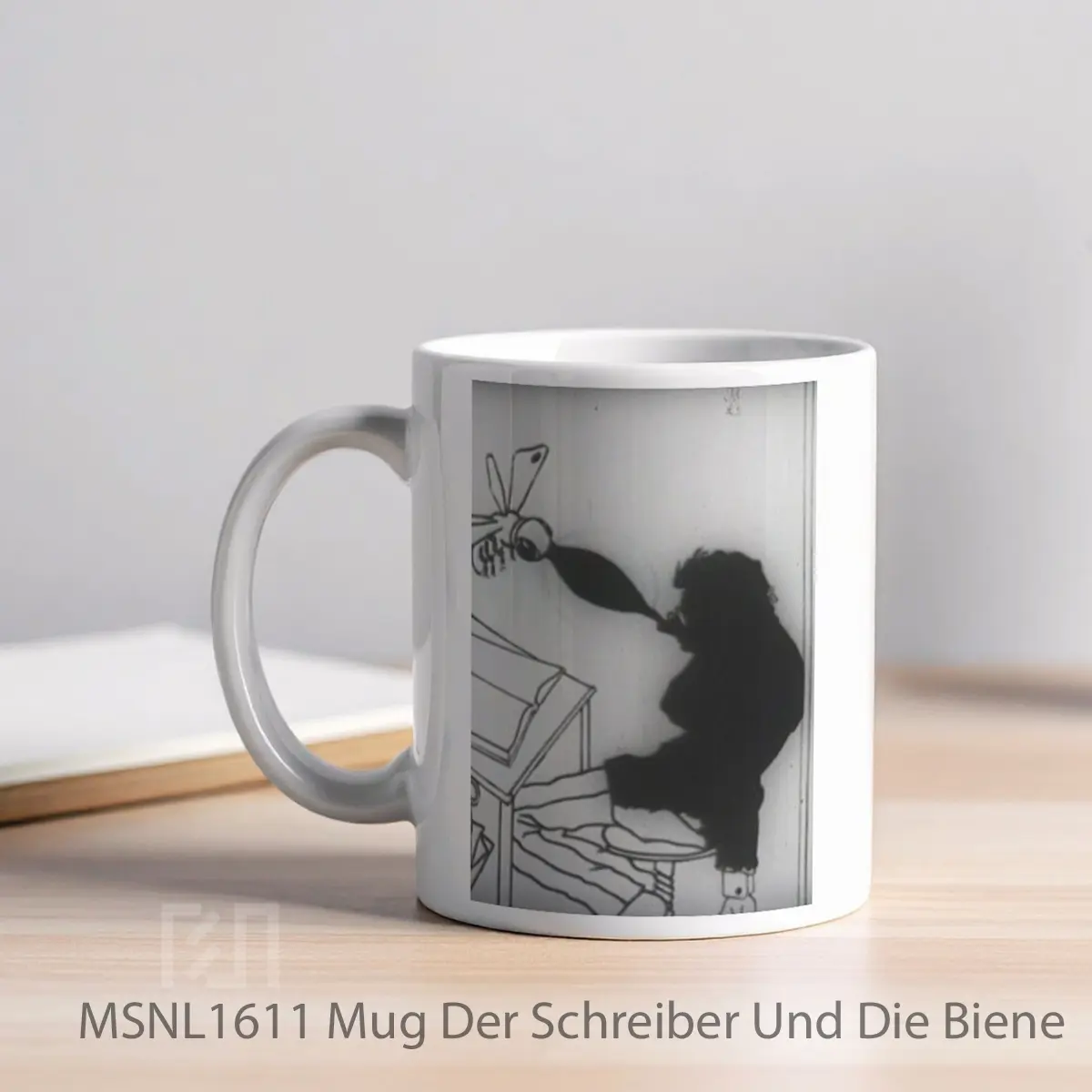 Mug Der Schreiber Und Die Biene Gelas Keramik Tema Film MSNL1611 - Tampak Kiri