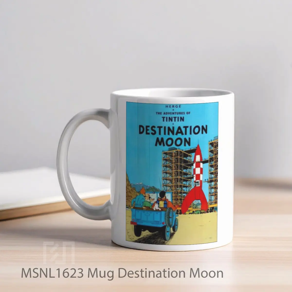 Mug Destination Moon Gelas Keramik Tema Film MSNL1623 - Tampak Kiri