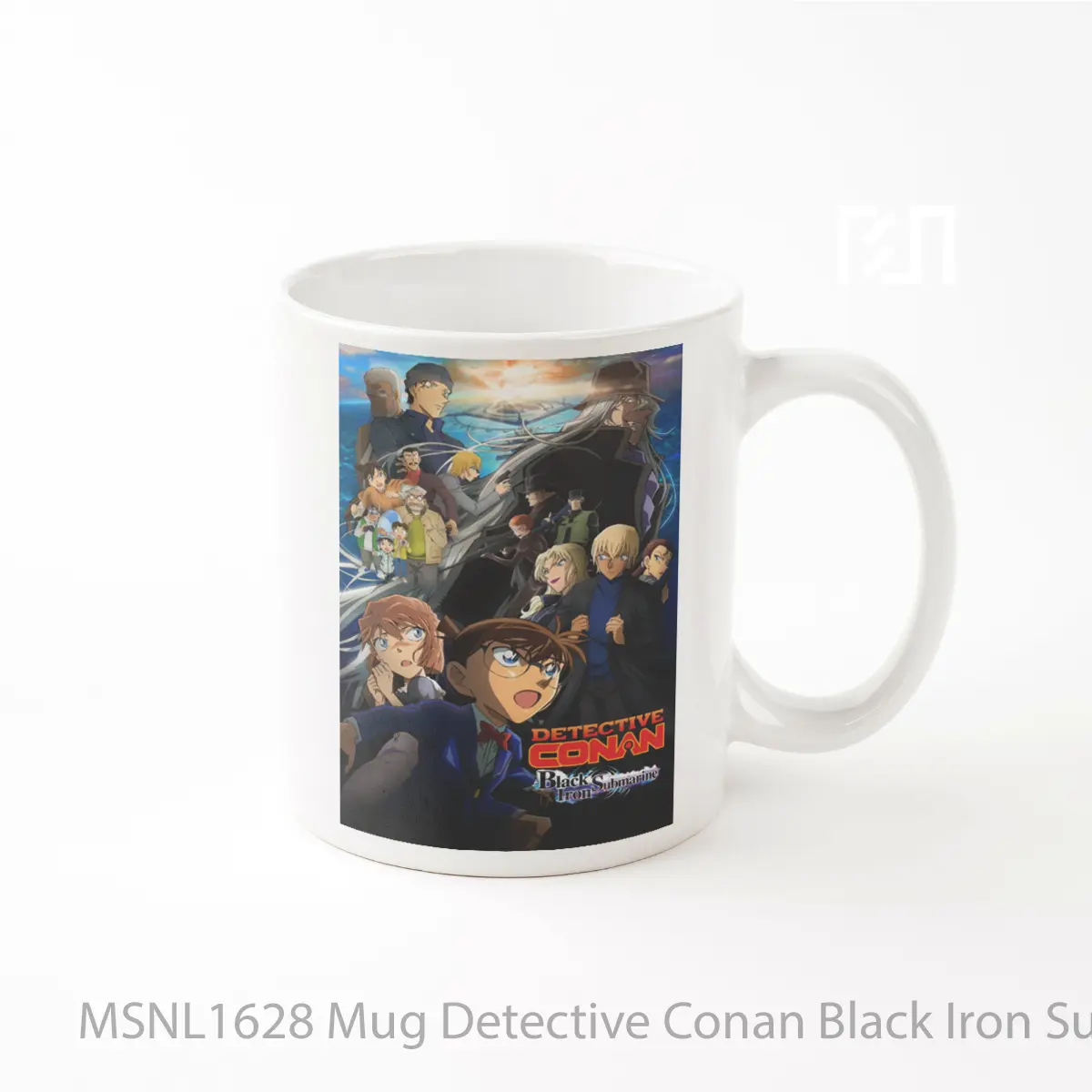 Mug Detective Conan Black Iron Submarine Gelas Keramik Tema Film MSNL1628