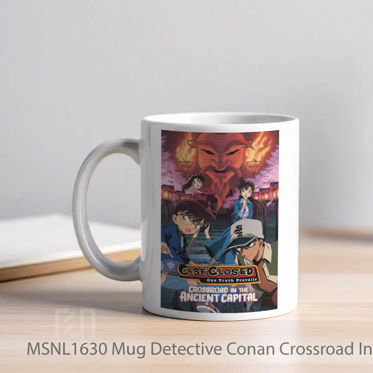 Mug Detective Conan Crossroad In The Ancient Capital Gelas Keramik Tema Film MSNL1630 - Tampak Kiri