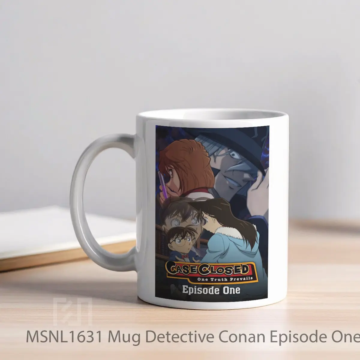 Mug Detective Conan Episode One The Great Detective Turned Small Gelas Keramik Tema Film MSNL1631 - Tampak Kiri