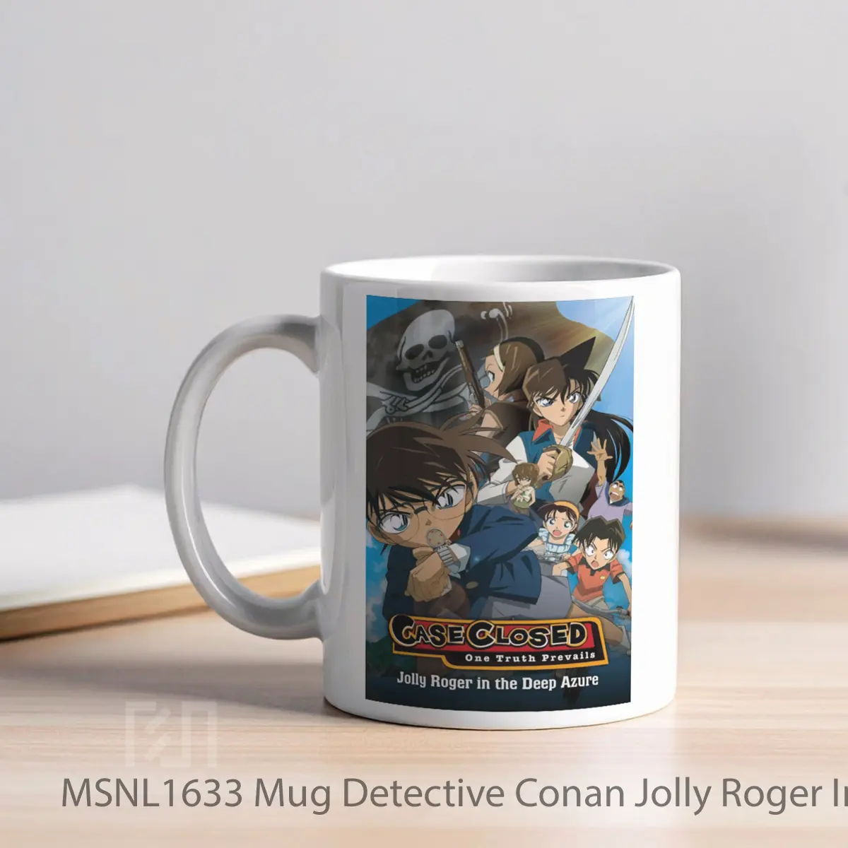 Mug Detective Conan Jolly Roger In The Deep Azure Gelas Keramik Tema Film MSNL1633 - Tampak Kiri