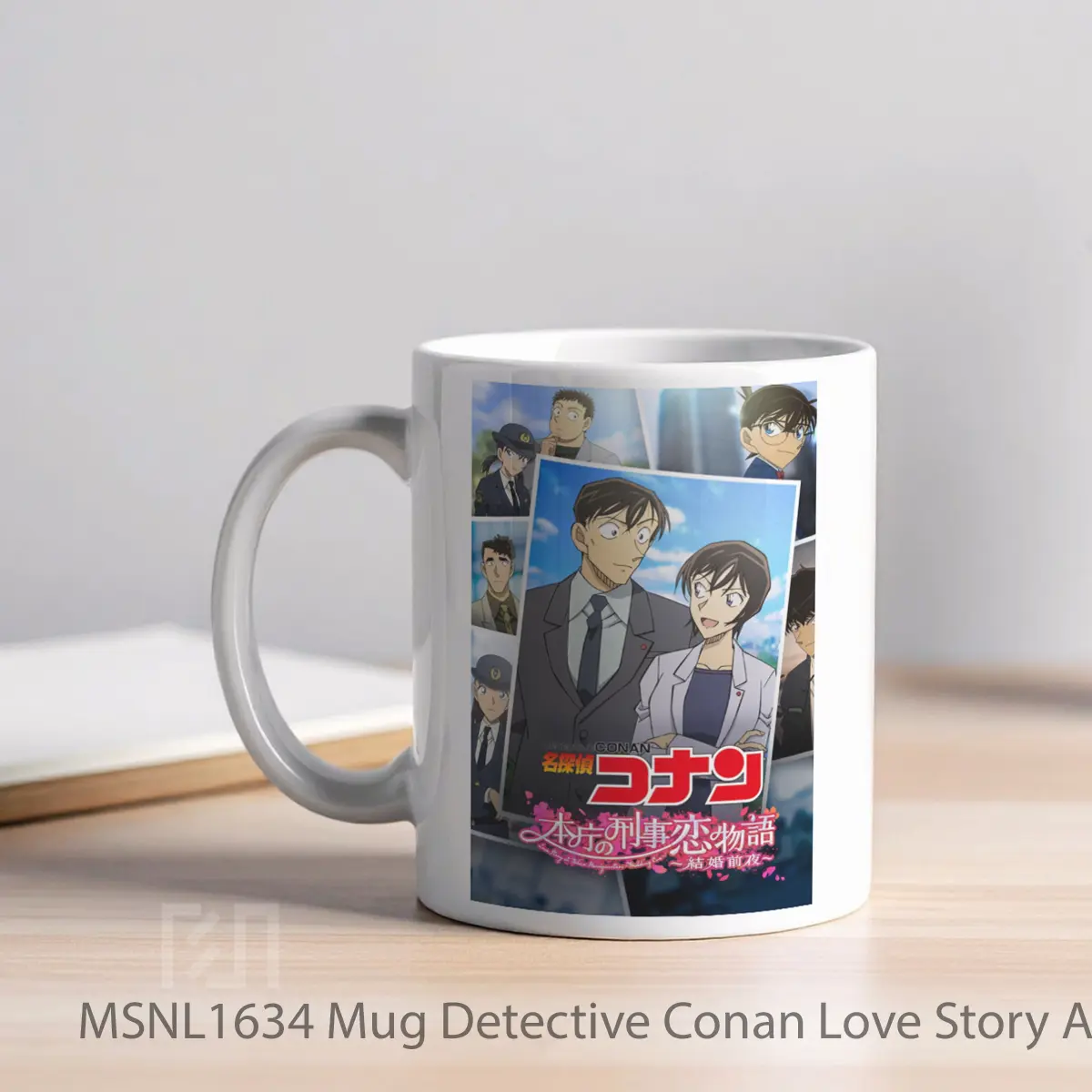 Mug Detective Conan Love Story At Police Headquarters Wedding Eve Gelas Keramik Tema Film MSNL1634 - Tampak Kiri