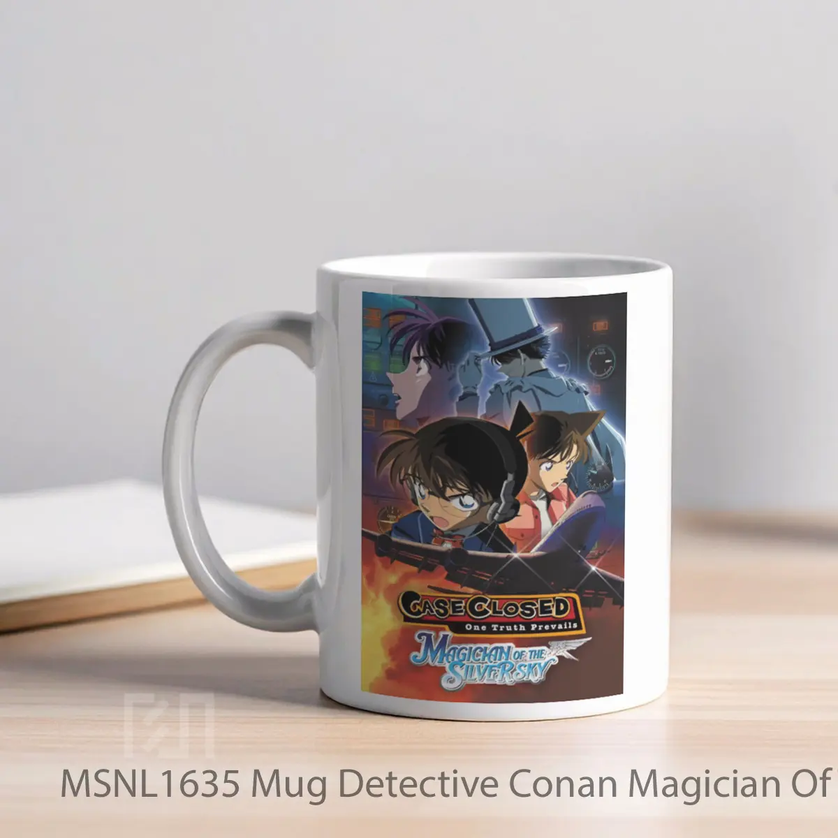 Mug Detective Conan Magician Of The Silver Sky Gelas Keramik Tema Film MSNL1635 - Tampak Kiri