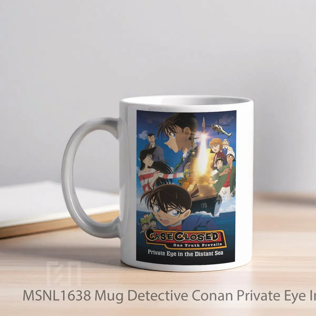 Mug Detective Conan Private Eye In The Distant Sea Gelas Keramik Tema Film MSNL1638 - Tampak Kiri