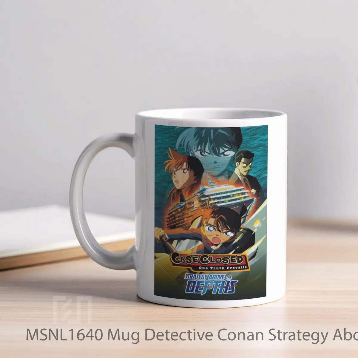 Mug Detective Conan Strategy Above The Depths Gelas Keramik Tema Film MSNL1640 - Tampak Kiri
