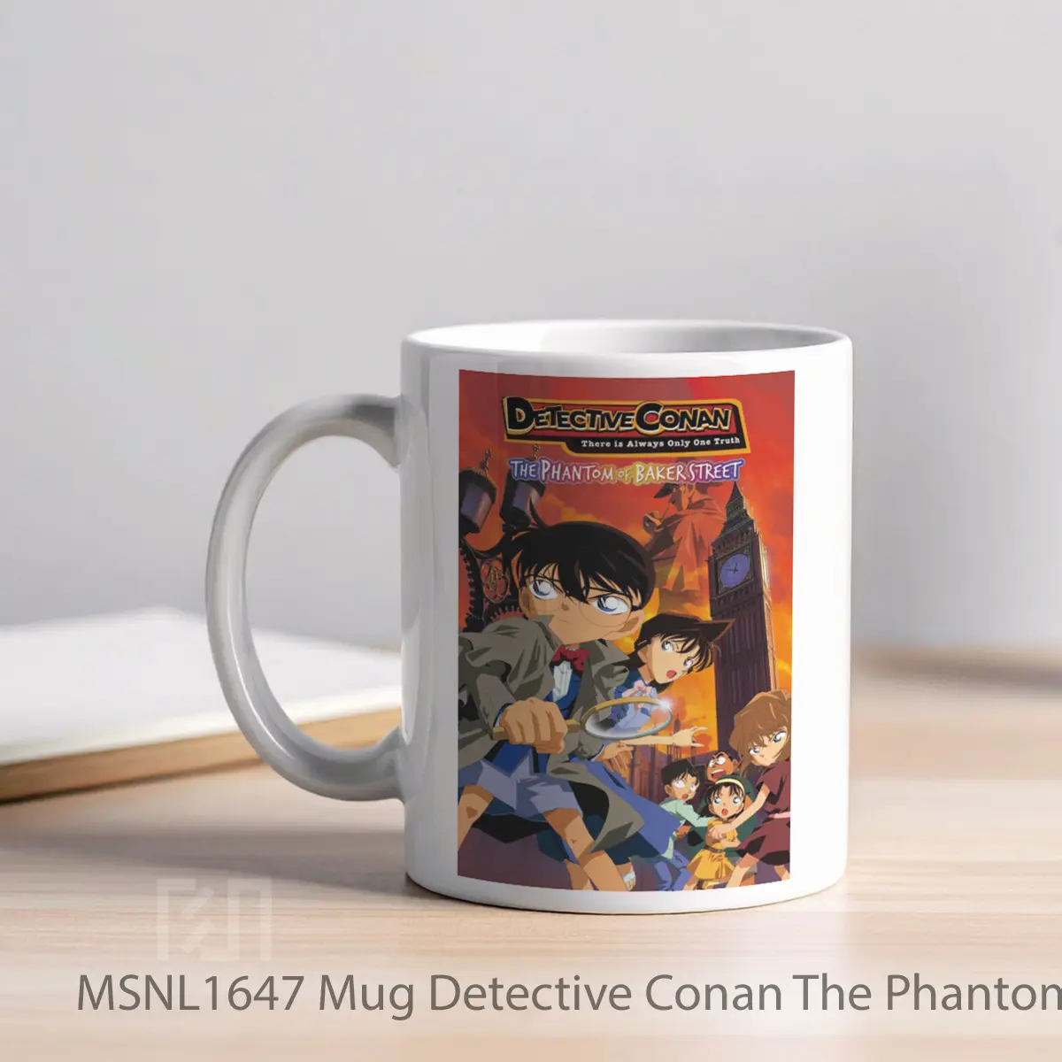 Mug Detective Conan The Phantom Of Baker Street Gelas Keramik Tema Film MSNL1647 - Tampak Kiri