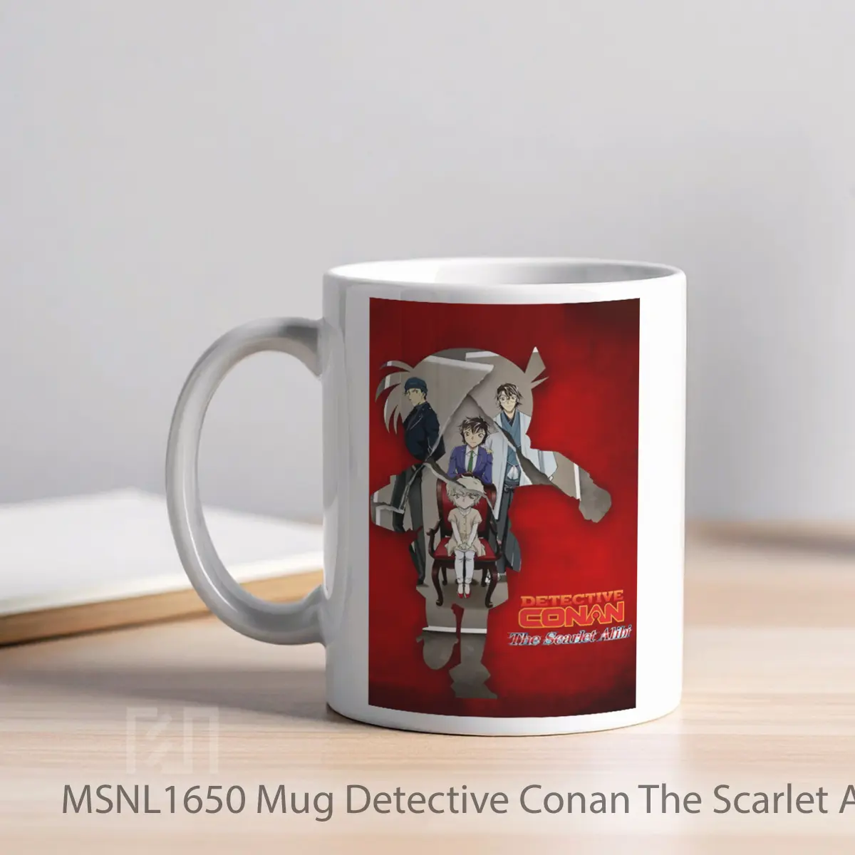 Mug Detective Conan The Scarlet Alibi Gelas Keramik Tema Film MSNL1650 - Tampak Kiri
