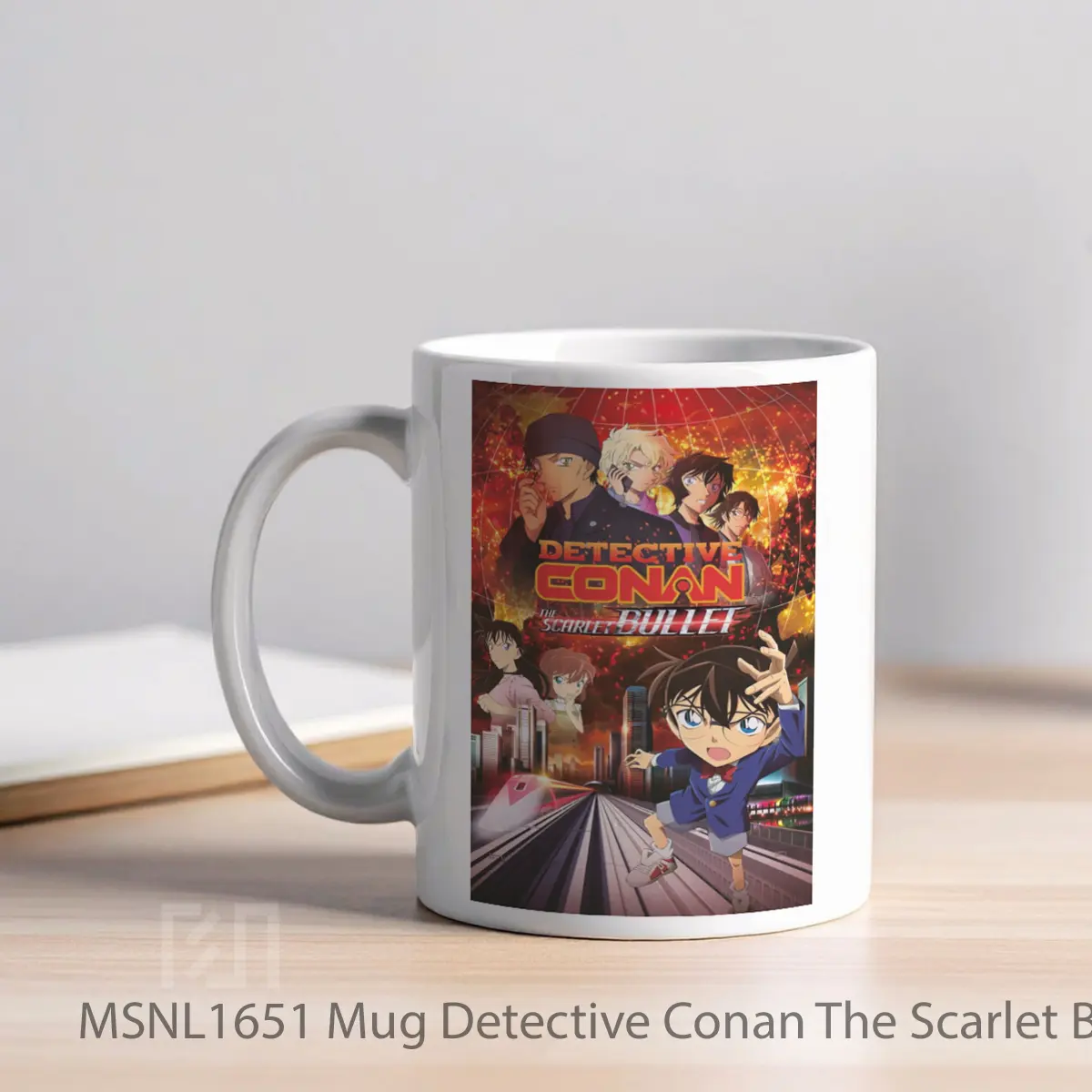 Mug Detective Conan The Scarlet Bullet Gelas Keramik Tema Film MSNL1651 - Tampak Kiri